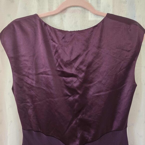 Jones New York Plum Midi Cocktail Dress Satin - Picture 6 of 9